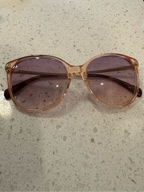 TOMS Women's Light Pink Tinted Round Sunglasses, Sandela 201, New